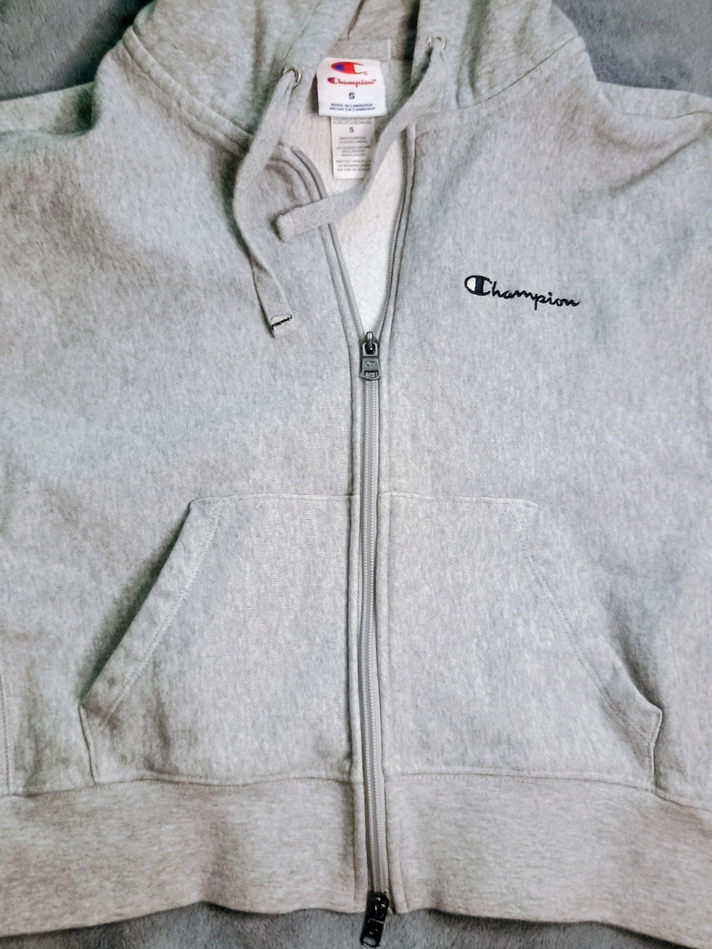 Champion Women's Gray Full-Zip Hoodie Jacket  Size Small